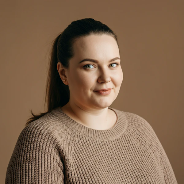Serene Woman in Brown Sweater