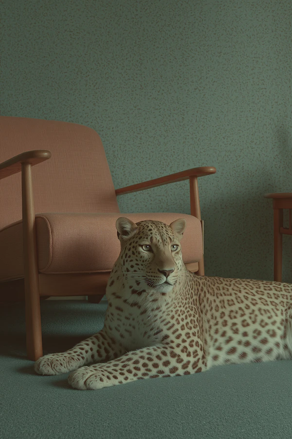 Leopard by Mid-Century Chair