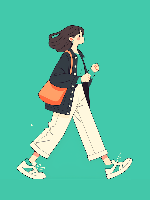 Stylized Illustration of a Person Walking