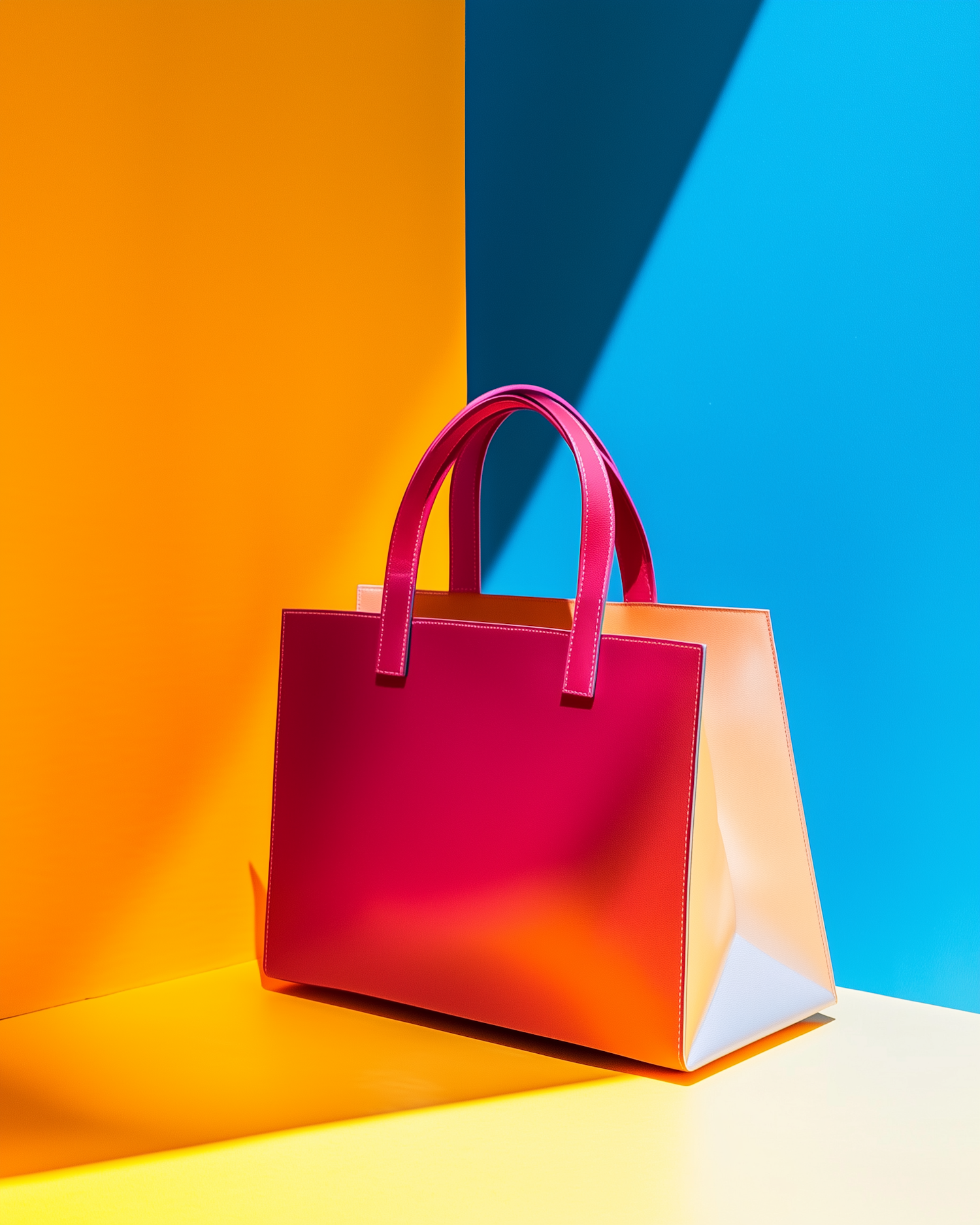 Vibrant Handbag Against Colorful Background