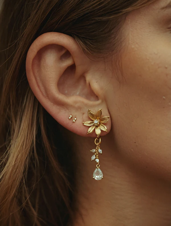 Elegant Ear Jewelry Close-Up