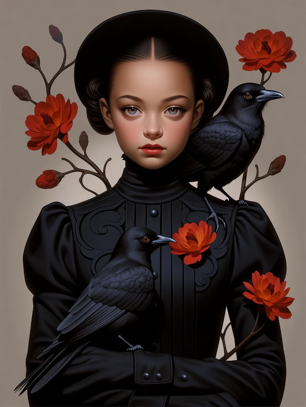 Woman with Crows