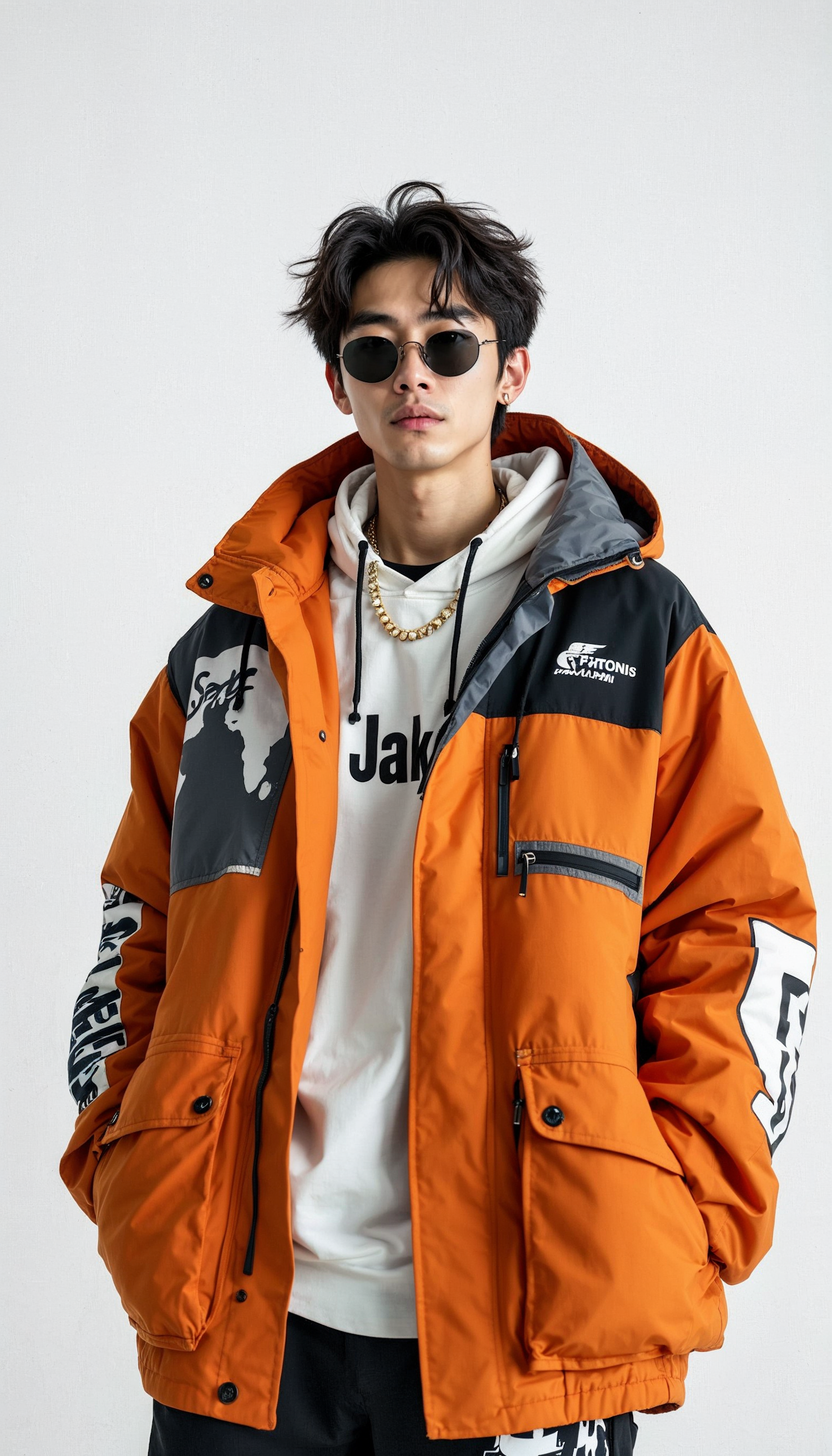 Stylish Young Man in Orange Jacket