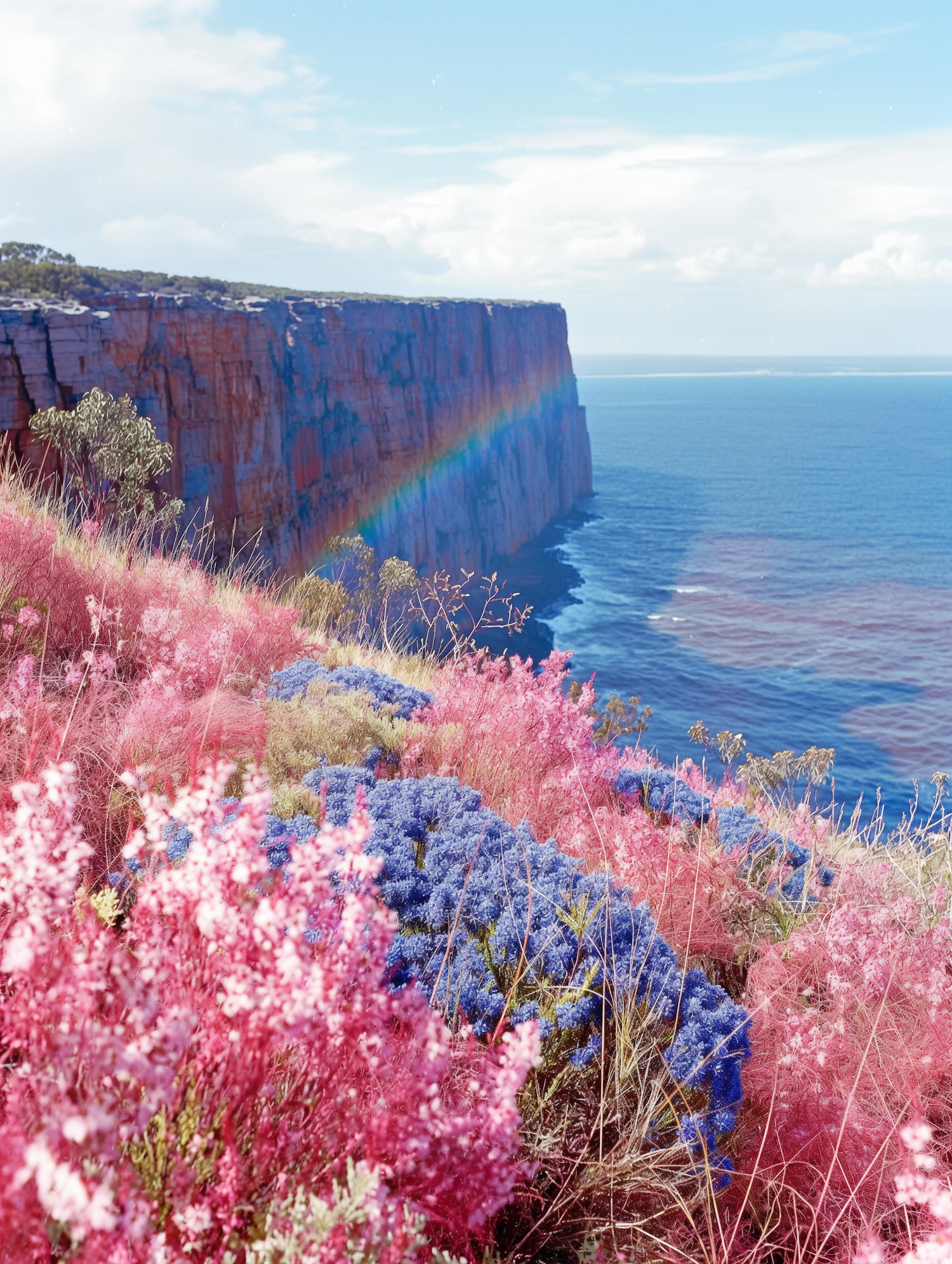 Coastal Landscape with Rainbow