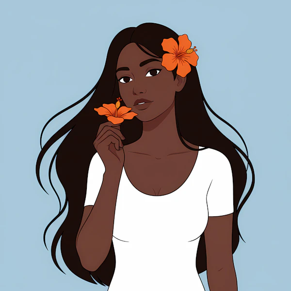 Serene Hibiscus Portrait
