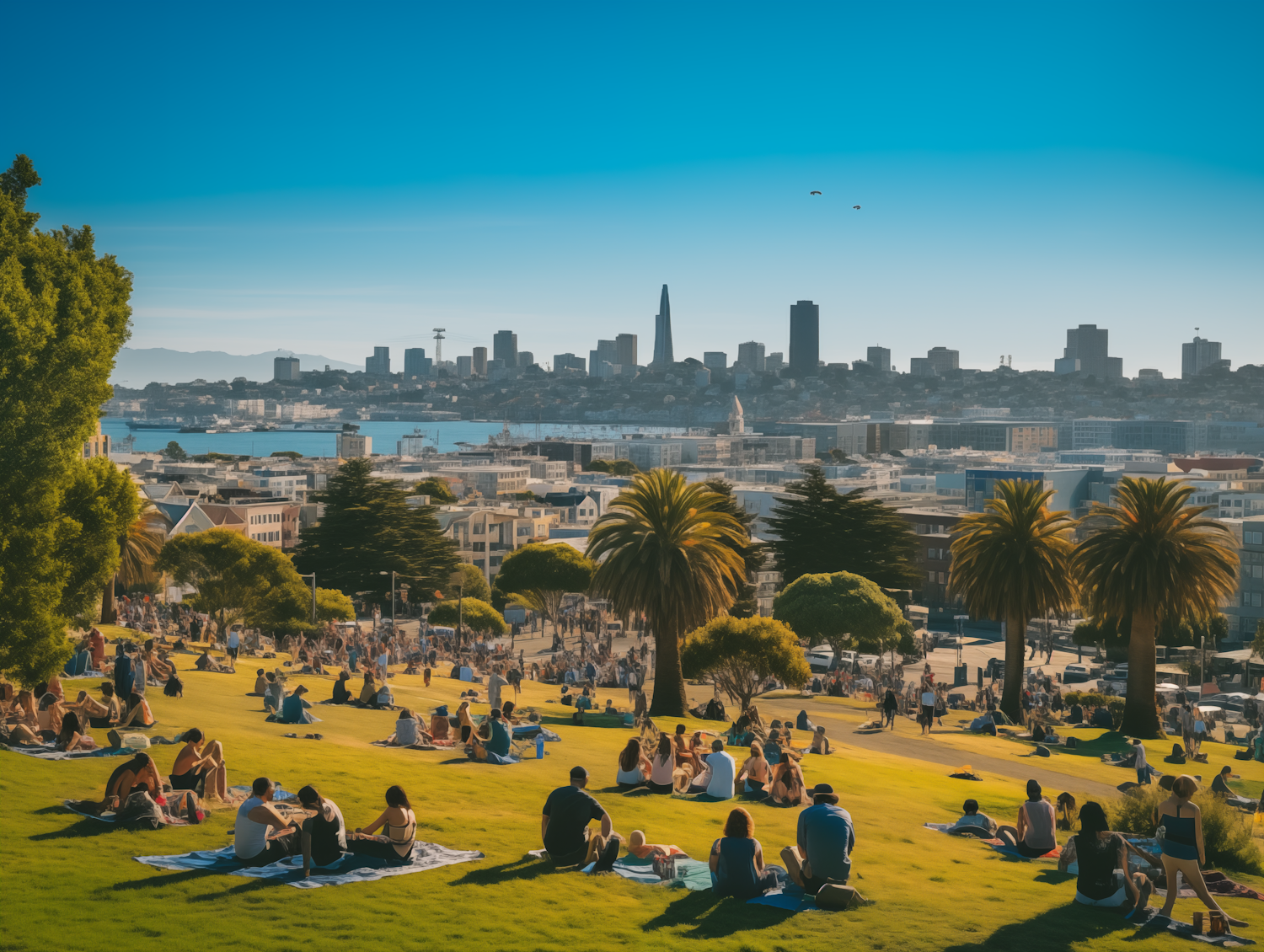 Urban Oasis: Sunlit Leisure in the City Park