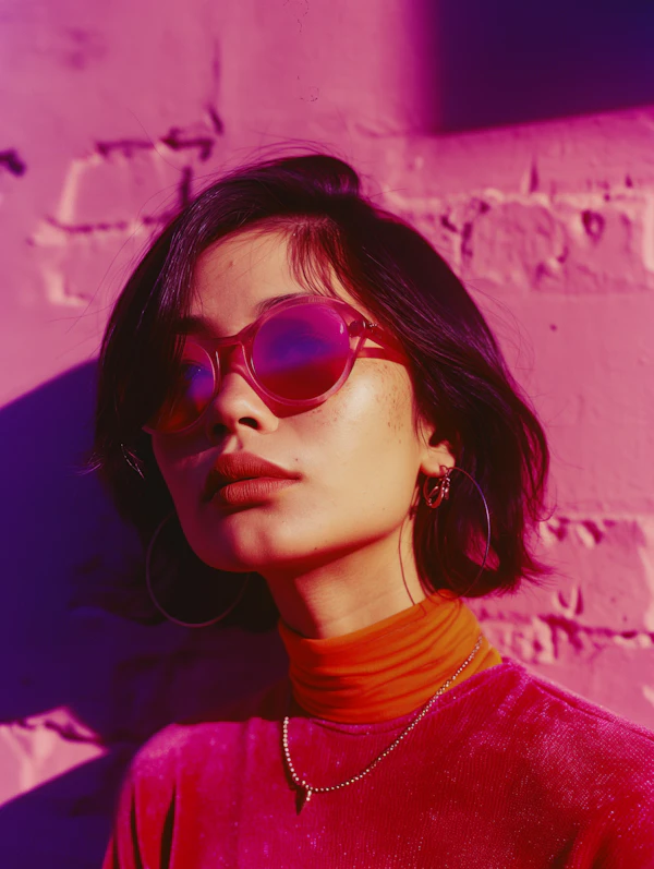 Contemplative Woman in Pink