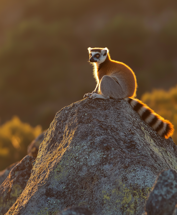 Serene Wilderness with Lemur