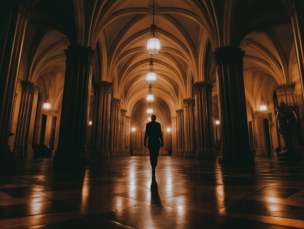 Solitary Figure in Grand Hall