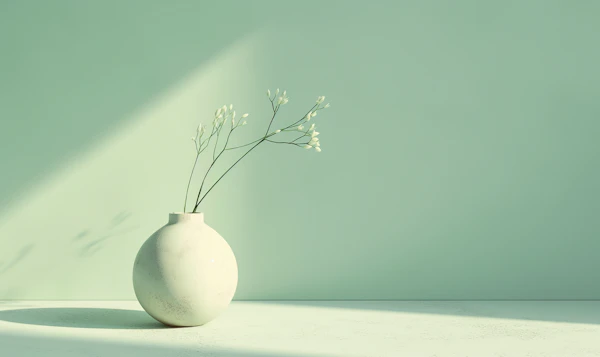 Minimalist Vase with Delicate Flowers