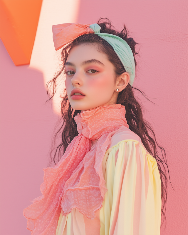 Portrait of a Young Woman with Pastel Headband