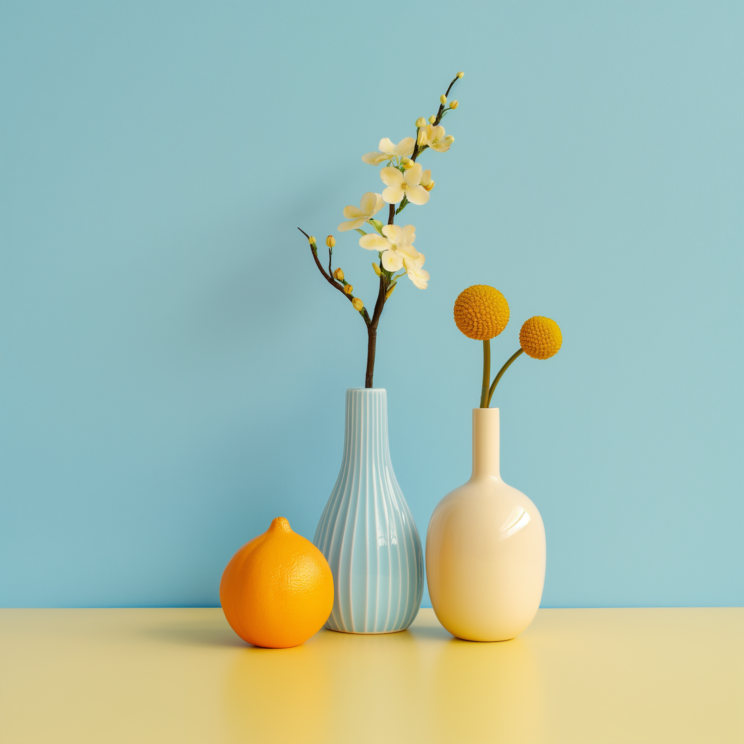 Serene Still Life with Vases and Citrus