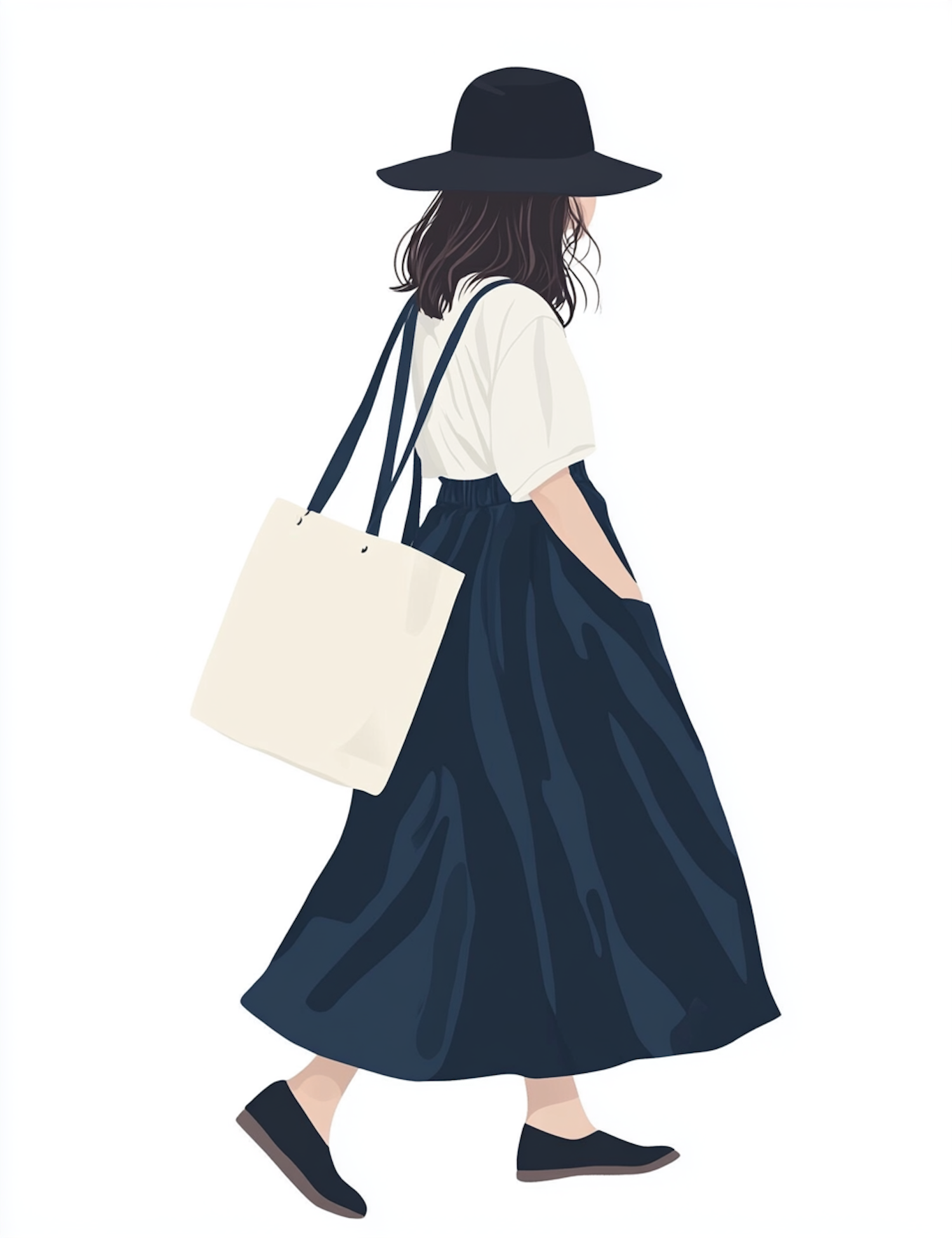 Stylish Woman in Minimalist Illustration