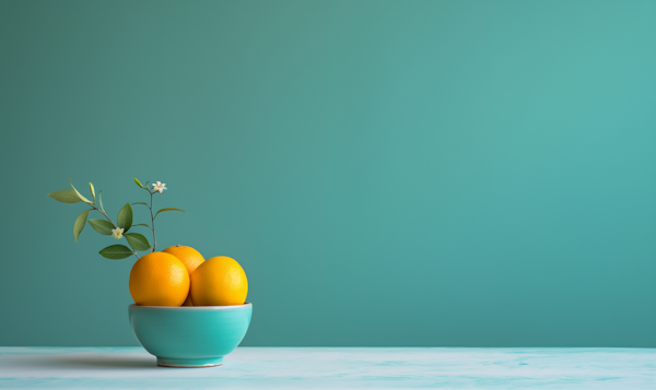 Oranges in Turquoise Bowl