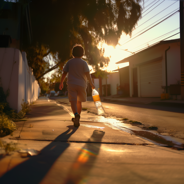 Sunset Stroll in Suburbia