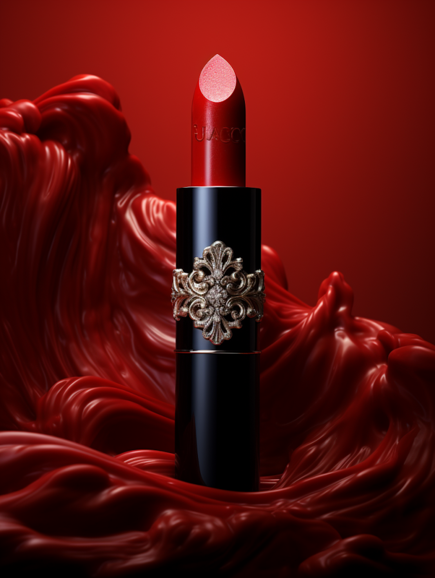 Elegant Opulence Red Satin Lipstick