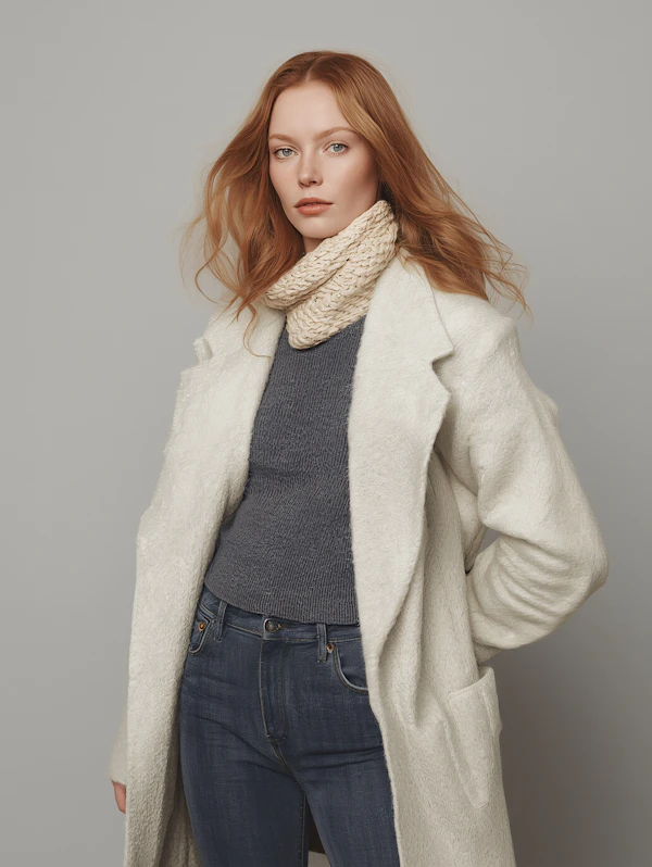 Woman in Beige Coat