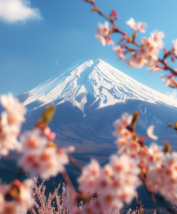 Mount Fuji and Cherry Blossoms