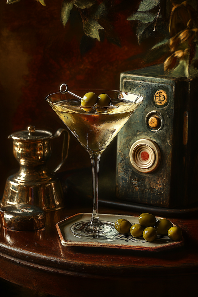 Classic Still Life with Martini Glass