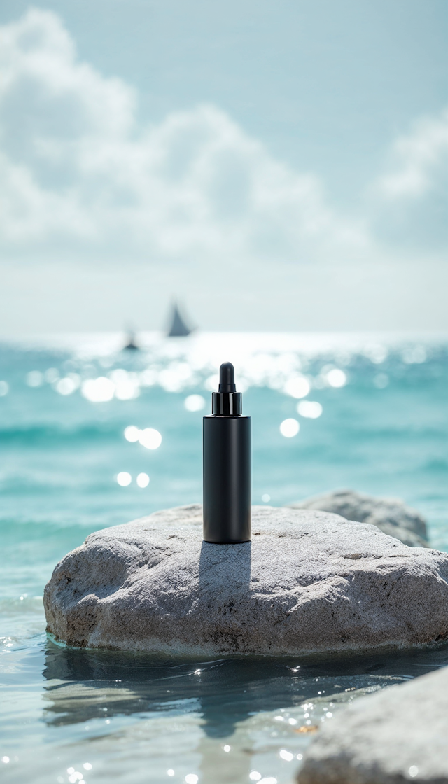 Sleek Dropper Bottle by the Sea