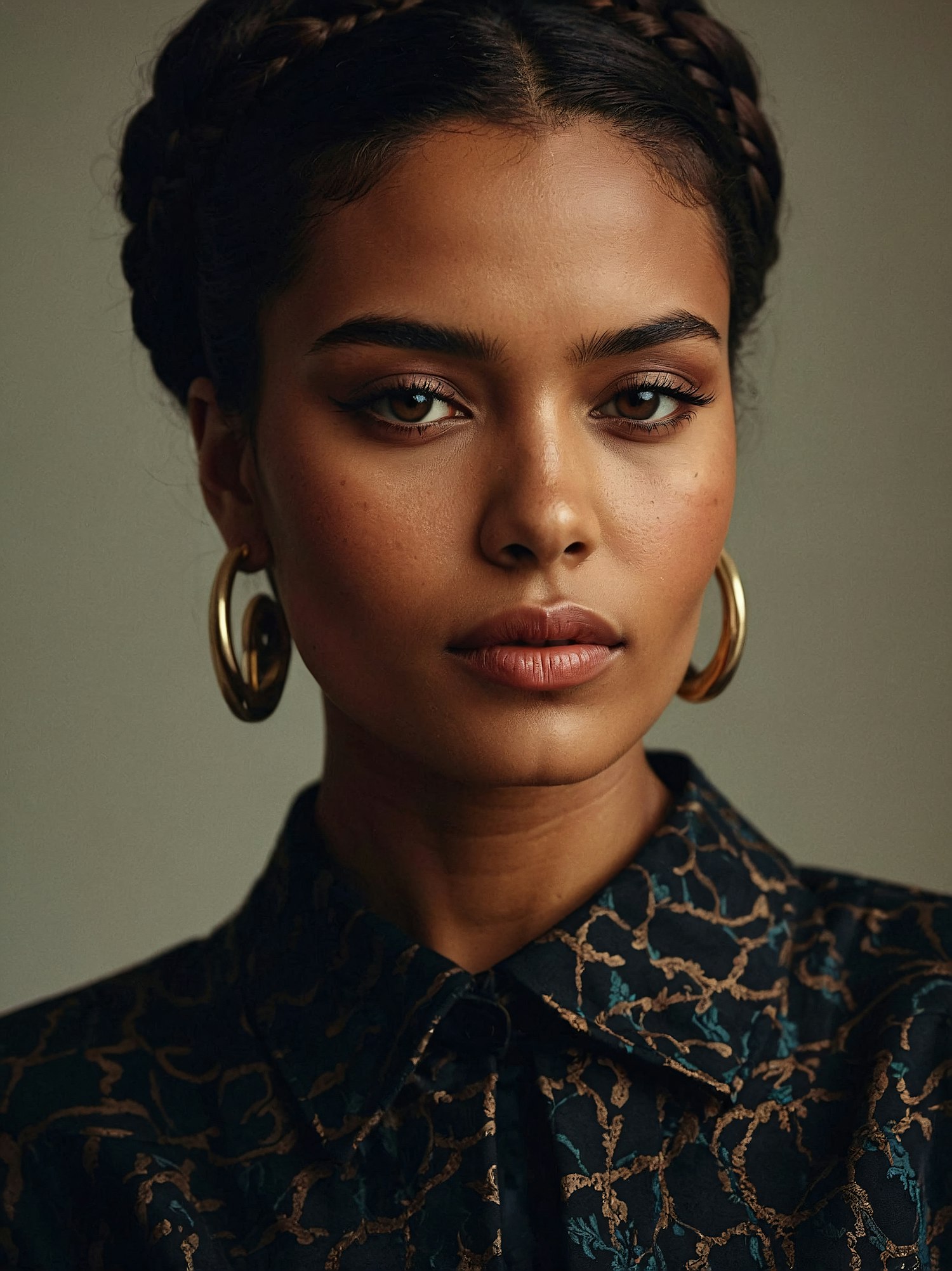 Portrait of a Woman with Braids