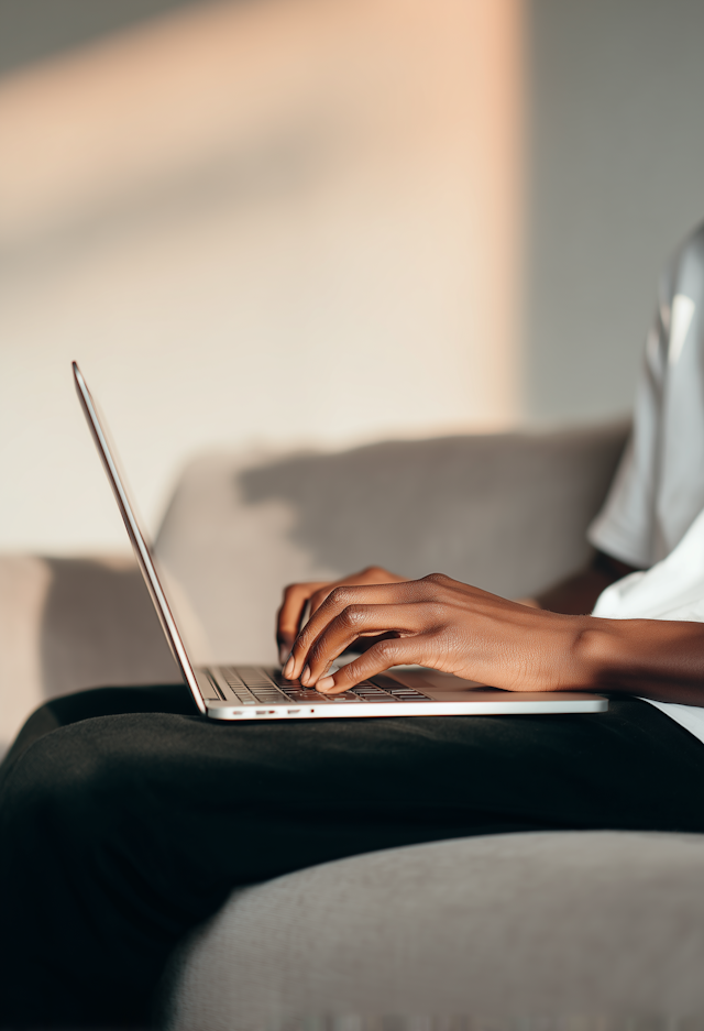 Typing on Laptop