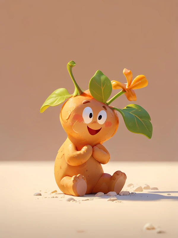 Cheerful Orange Character