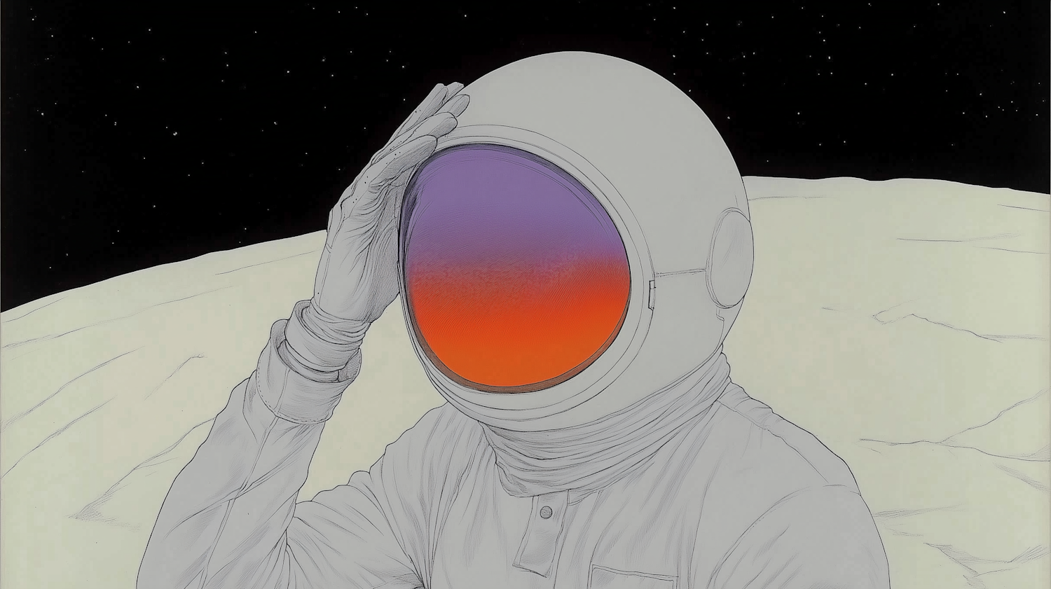 Astronaut on Moon-like Surface