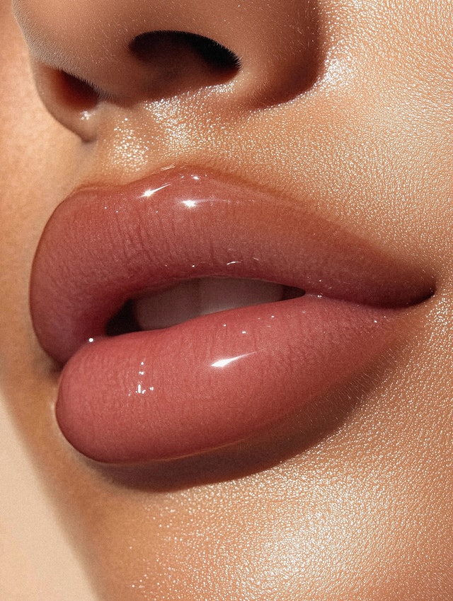 Close-up of Glossy Lips