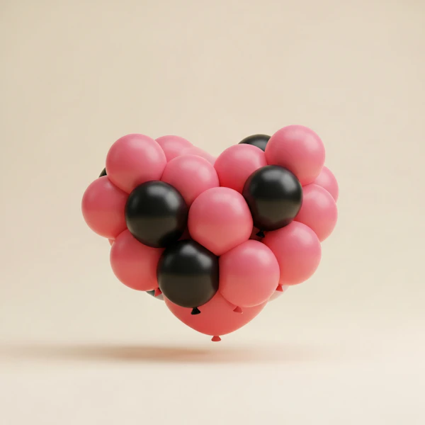 Heart Balloon Cluster
