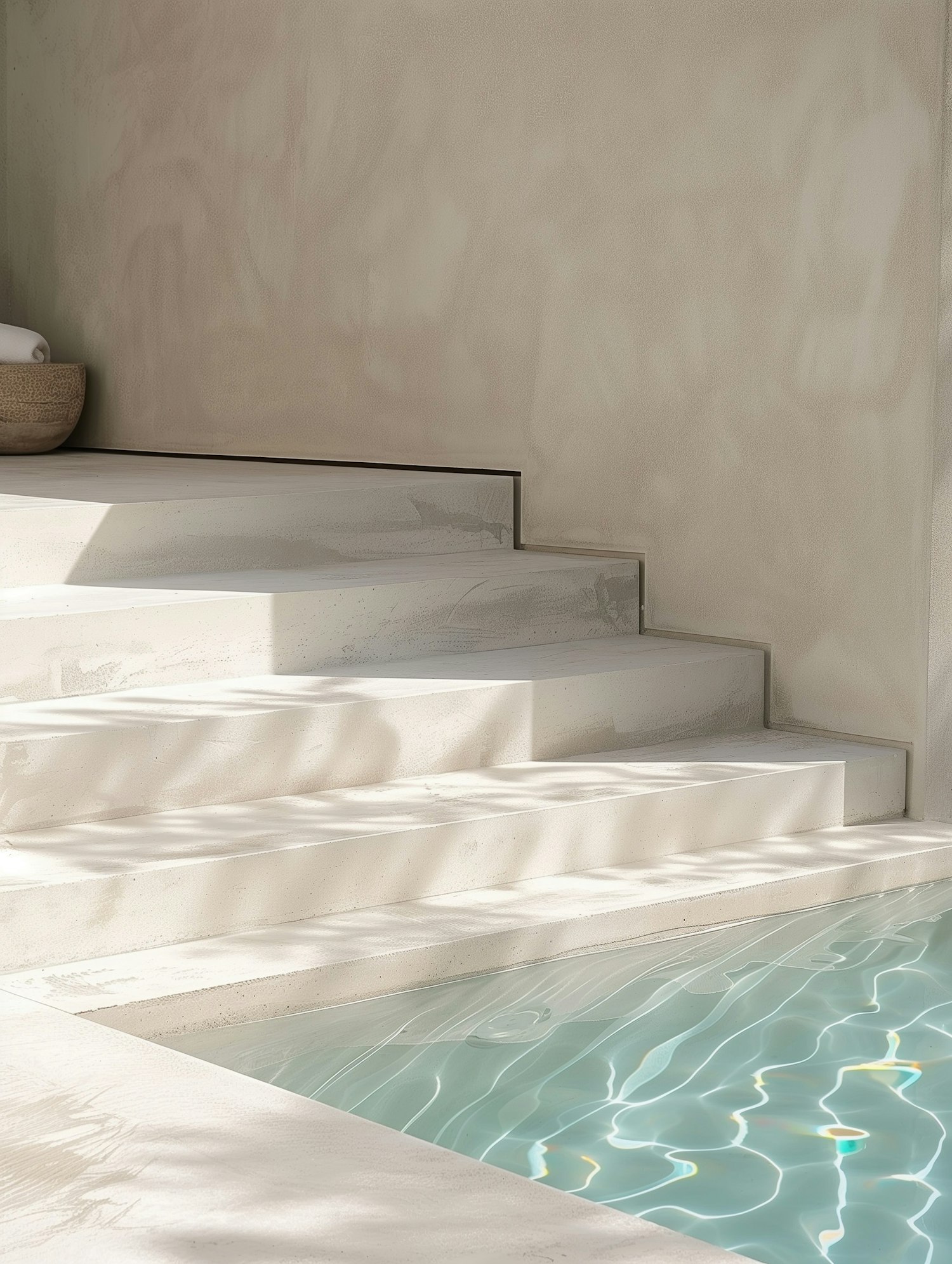 Serene Stone Steps and Pool