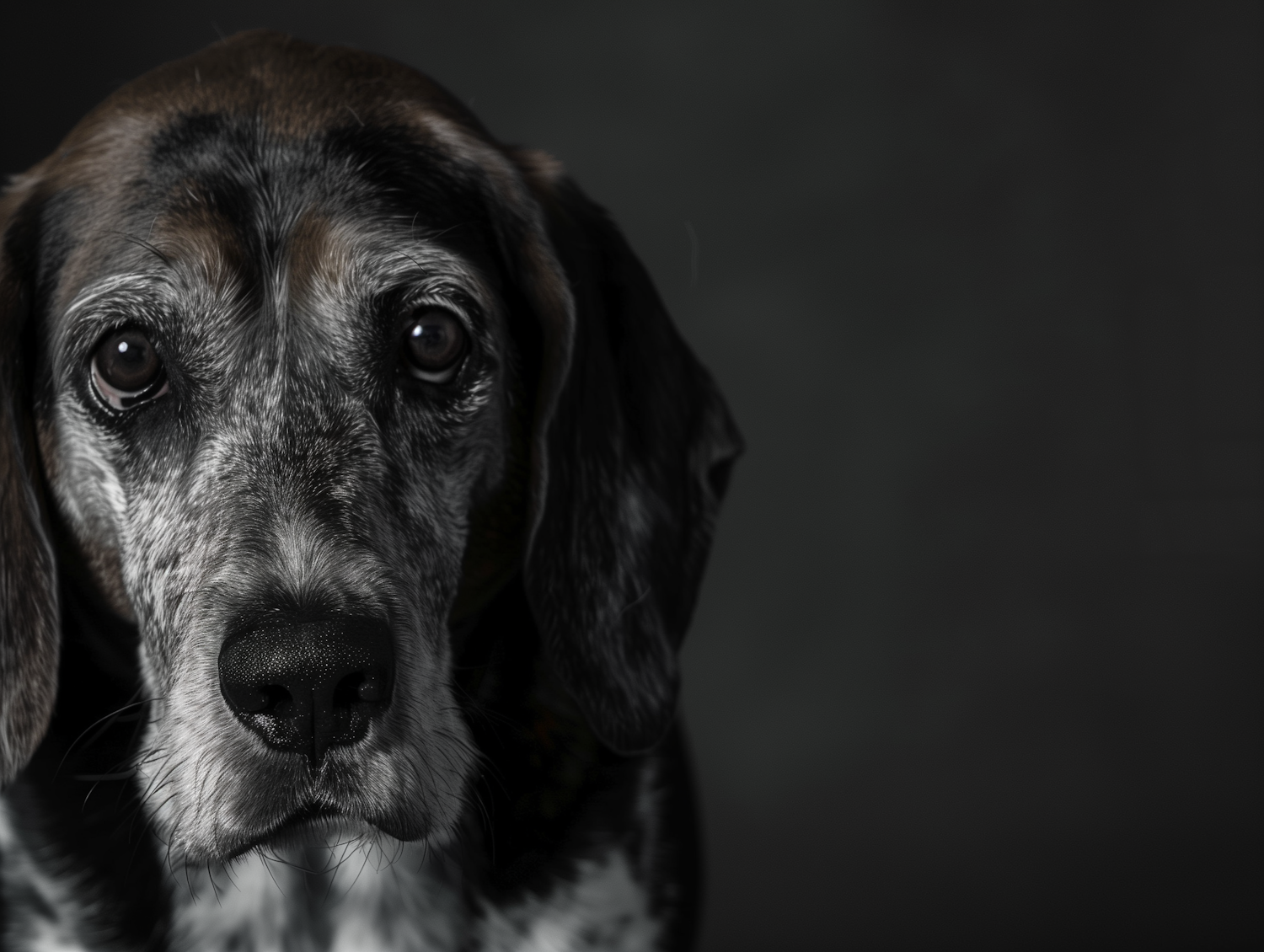 Emotive Portrait of a Mature Dog