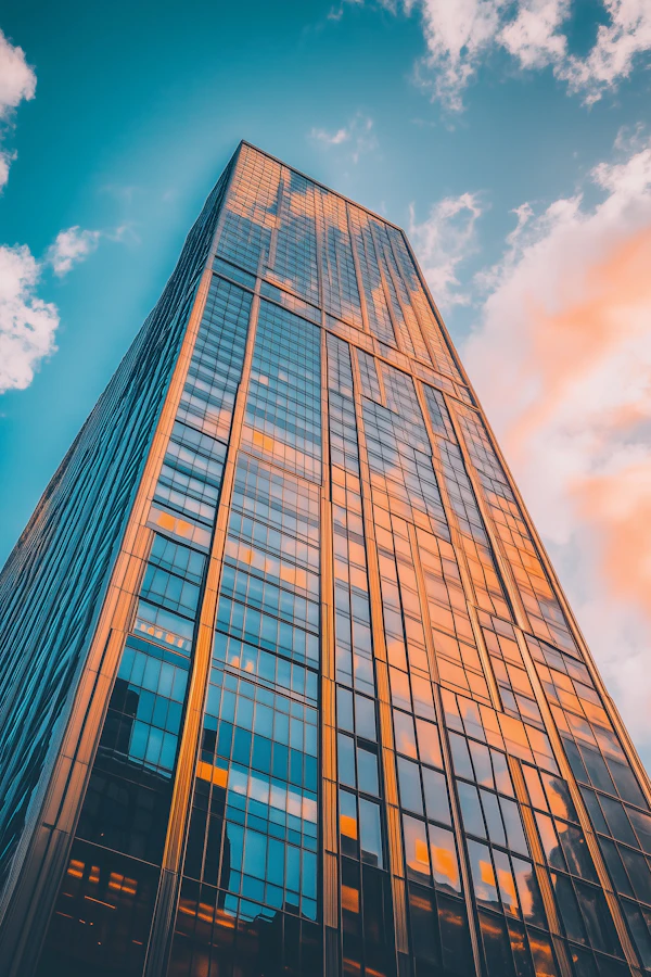 Modern Skyscraper at Sunset