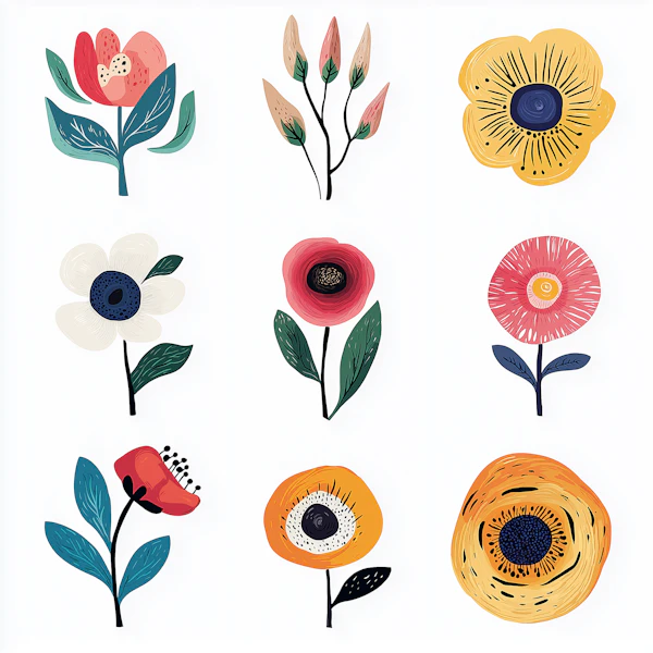 Stylized Flower Grid