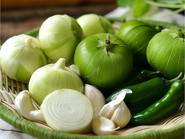 Fresh Vegetables in Woven Basket