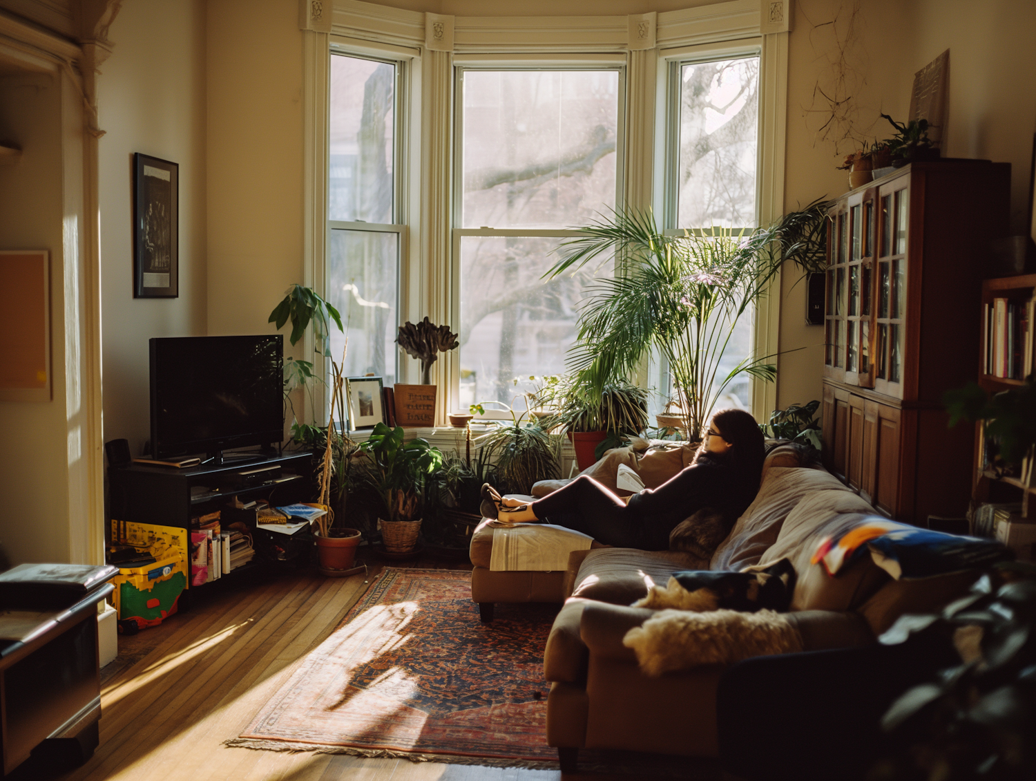 Sunlit Serenity in a Cozy Living Room