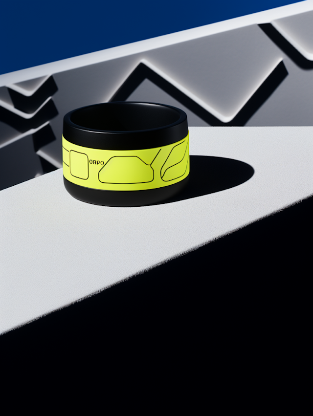 Onpo Sporty Black & Lime Green Abstract Wristband