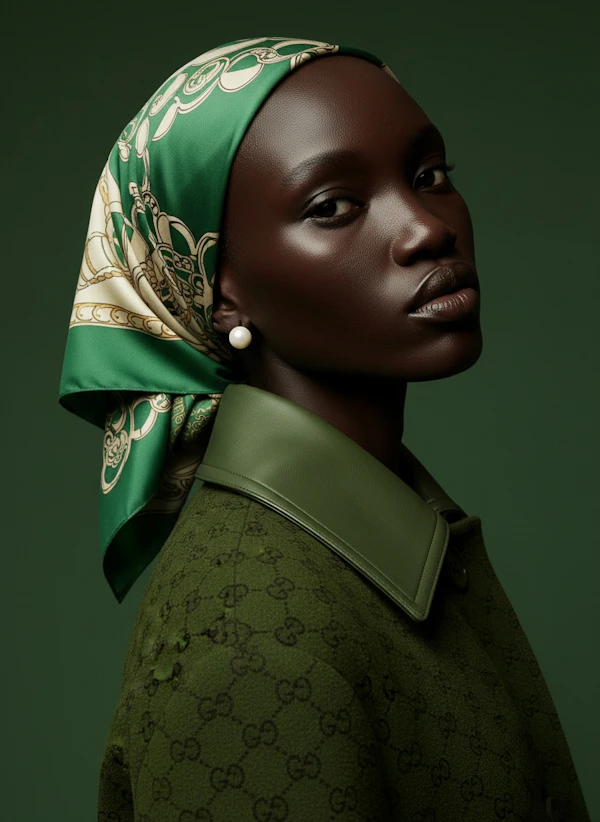 Elegant Green Portrait