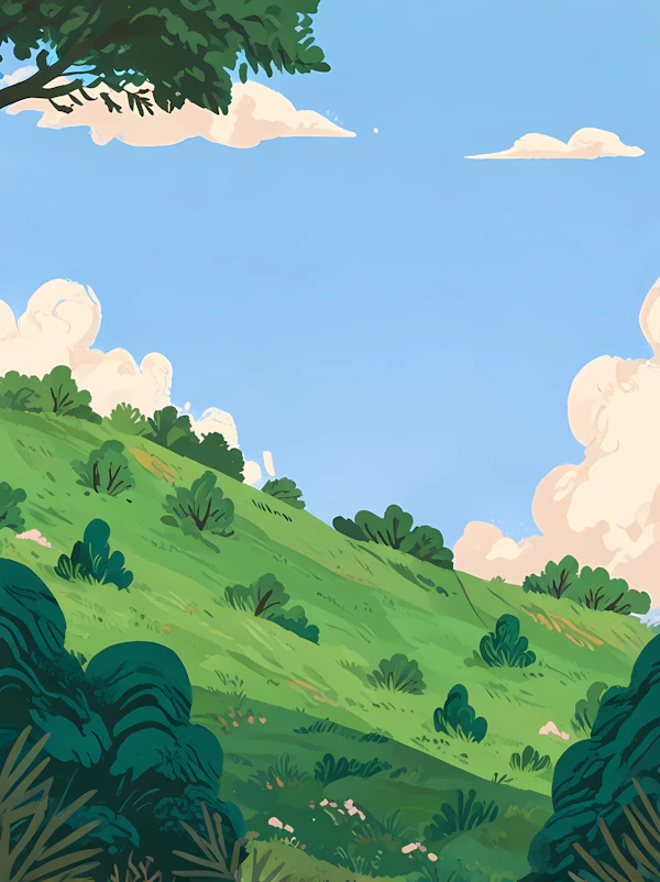 Lush Green Hillside