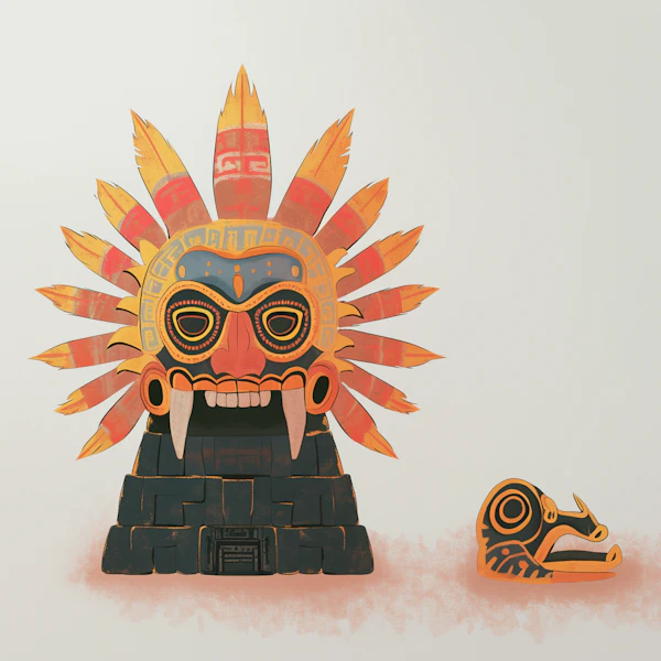 Sun Mask with Serpent