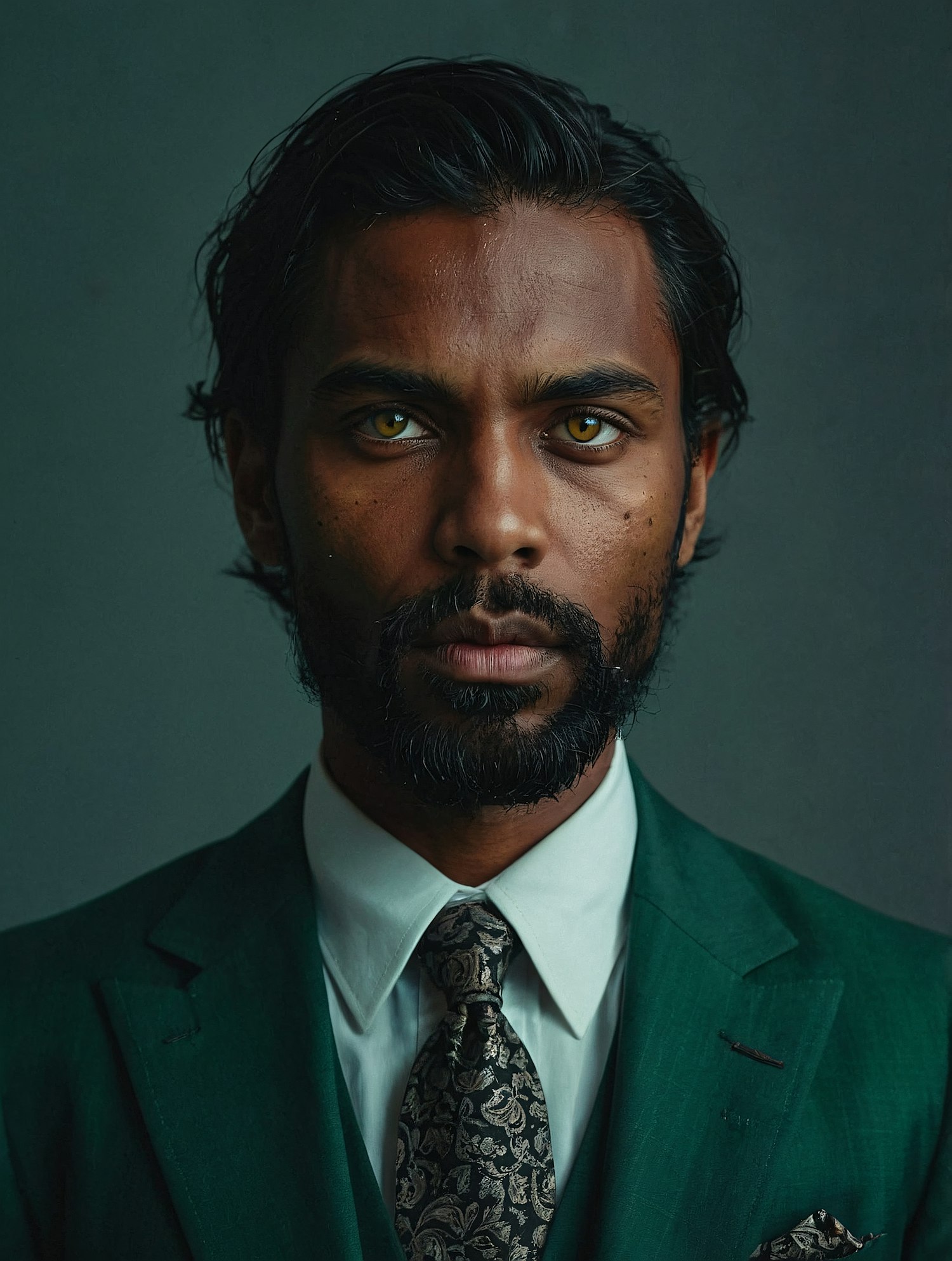 Portrait of a Man in a Green Suit