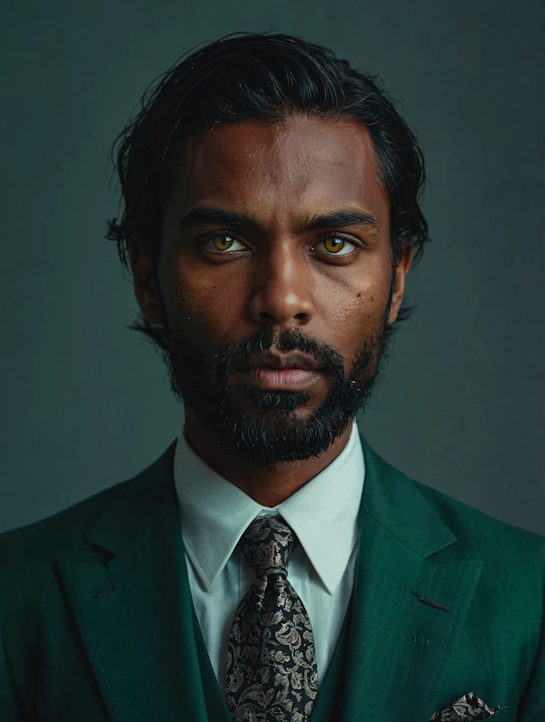 Portrait of a Man in a Green Suit