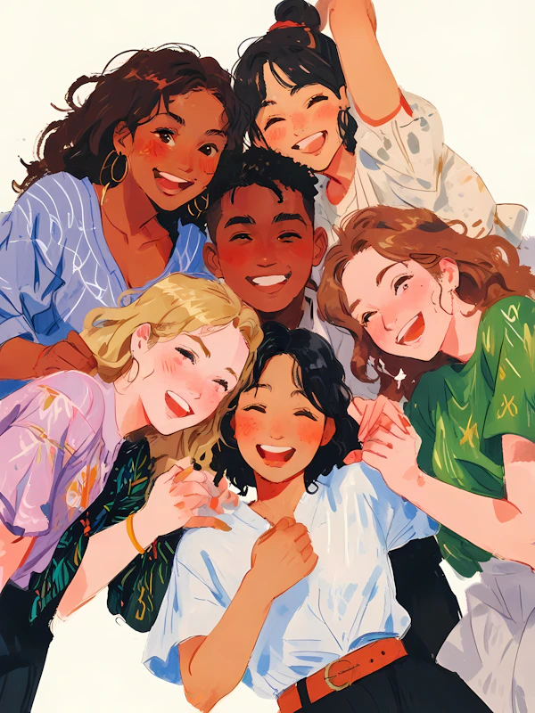 Group of Joyful Friends