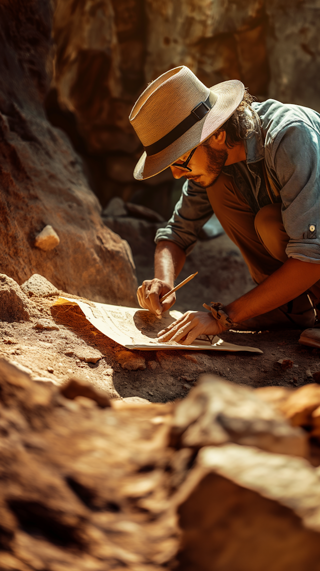 Man Engaged in Field Work