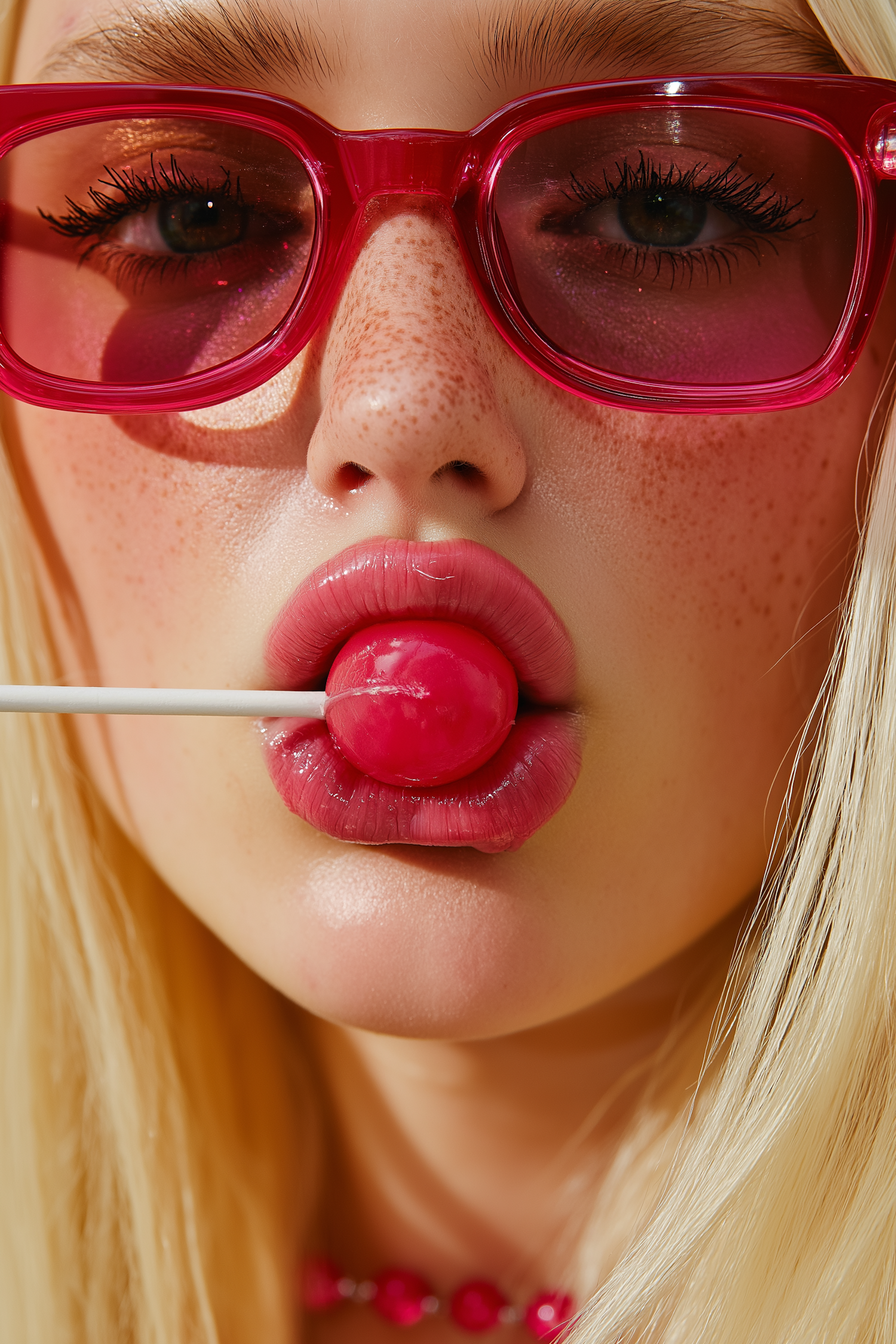 Vibrant Portrait of Young Woman with Candy