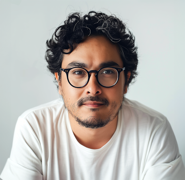 Close-up Portrait of Man with Glasses