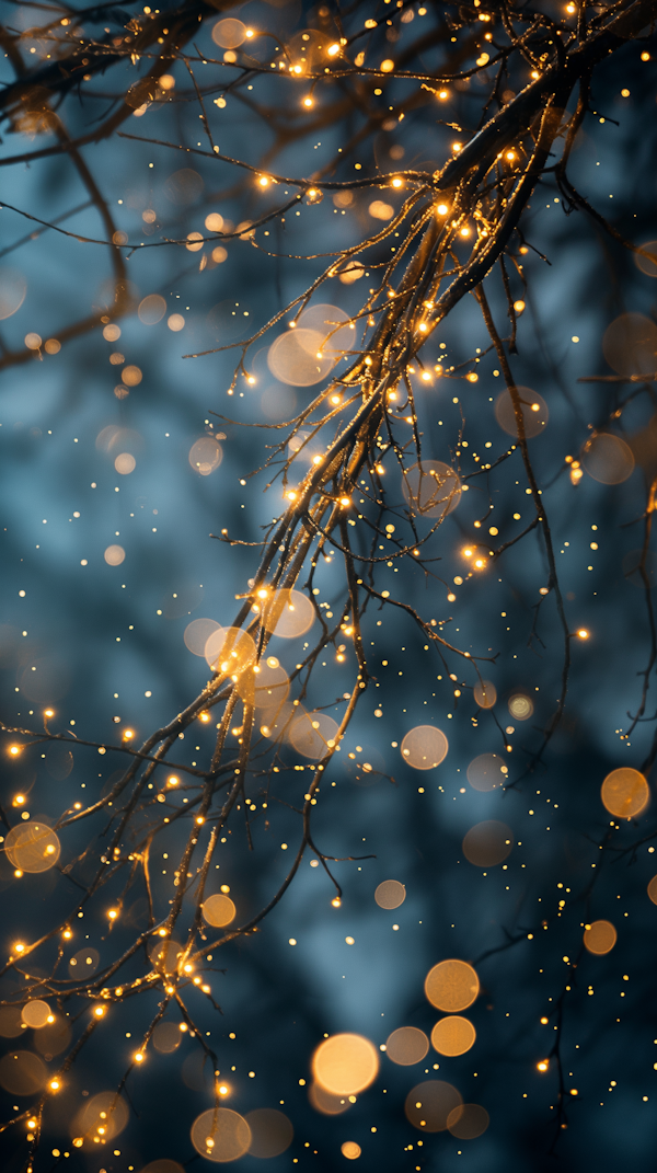 Enchanted Tree Branches with Twinkling Lights