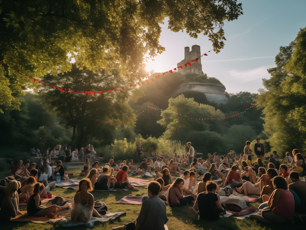 Sunset Serenity: A Communal Outdoor Gathering