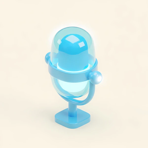 Futuristic Blue Microphone