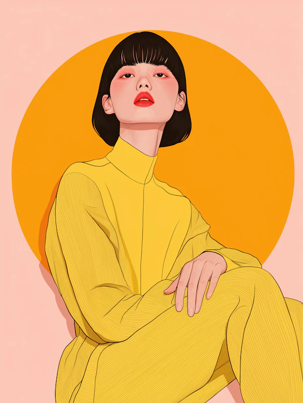 Stylized Portrait with Bold Colors
